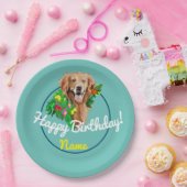 Assiettes En Carton Chien mignon Dreamy Golden Retriever (Fête)