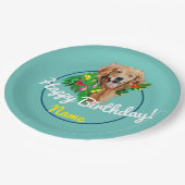 Assiettes En Carton Chien mignon Dreamy Golden Retriever (Angle)