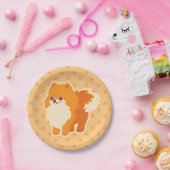 Assiettes En Carton Chien mignon Kawaii Pomeranian (Fête)
