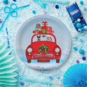 Assiettes En Carton Chien Miniature Pinscher En Voiture Avec Le Père N (Fête)