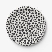 Assiettes En Carton Chien noir et blanc Dalmatien Motif Abstrait (Devant)