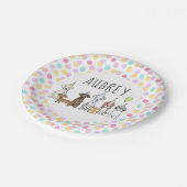 Assiettes En Carton Chien Paw-ty Personnalisé Pastel Hexagon (Angle)