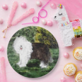 Assiettes En Carton Chien peignant vieux chien anglais (Fête)