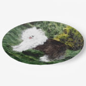 Assiettes En Carton Chien peignant vieux chien anglais (Angle)