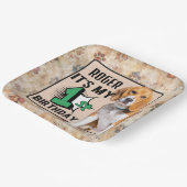 Assiettes En Carton Chien Personnalisé 1ère fête d'anniversaire Plaque (Angulaire)