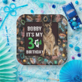 Assiettes En Carton Chien Personnalisé 3e anniversaire de fête Plaques (Fête)