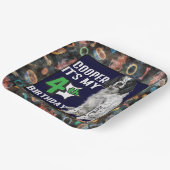 Assiettes En Carton Chien Personnalisé fête de 4e anniversaire Plaques (Angulaire)