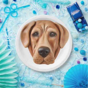 Assiettes En Carton Chien Rhodesian Ridgeback 3D Inspiré