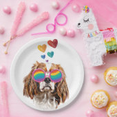 Assiettes En Carton Chien roi Cavalier avec coeur Saint Valentin (Fête)