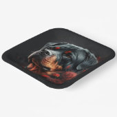 Assiettes en carton chien Rottweiler (Angulaire)