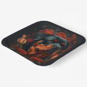 Assiettes en carton chien Rottweiler (Angulaire)