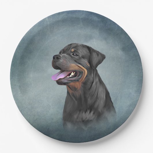 Assiettes En Carton Chien Rottweiler (Devant)