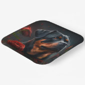 Assiettes en carton chien Rottweiler (Angulaire)