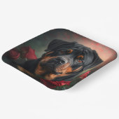 Assiettes en carton chien Rottweiler  (Angulaire)