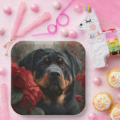 Assiettes en carton chien Rottweiler (Fête)