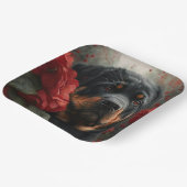 Assiettes en carton chien Rottweiler (Angulaire)