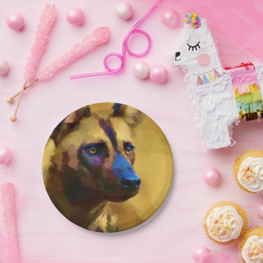 Assiettes En Carton Chien sauvage africain (Fête)