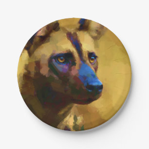 Assiettes En Carton Chien sauvage africain