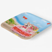 Assiettes En Carton Chien Shiba Inu Saint Valentin Coeurs de Camion (Angulaire)