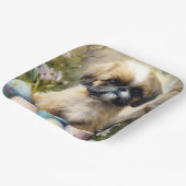 Assiettes En Carton Chien Shih Tzu avec Oeufs de Pâques Fête (Angulaire)