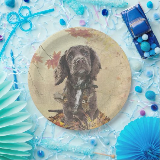 Assiettes En Carton Chien spaniel spaniel cocker au chocolat (Fête)