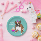 Assiettes En Carton Chien-taureau anglais personnalisable Anniversaire (Fête)