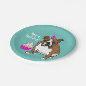 Assiettes En Carton Chien-taureau anglais personnalisable Anniversaire (Angle)