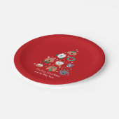 Assiettes En Carton Chien Thème Rouge Noël (Angle)