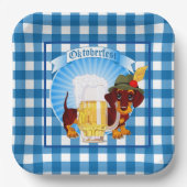 Assiettes En Carton Chien Wiener de l'Oktoberfest (Recto)