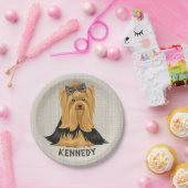 Assiettes En Carton Chien Yorkshire Terrier du chiot | de Yorkie (Fête)