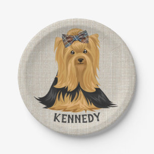Assiettes En Carton Chien Yorkshire Terrier du chiot de Yorkie