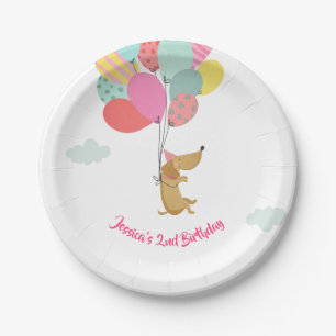 Assiettes En Carton Chienne chienne Plaques de papier d'anniversaire P