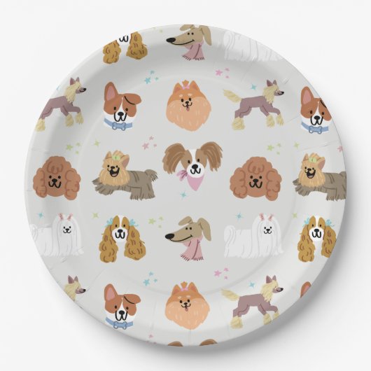 Assiettes En Carton Chiens Animaux (Devant)