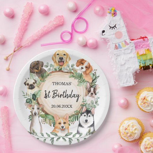 Assiettes En Carton Chiens Chiens Chiens Pooch Animaux Fête d'annivers (Fête)