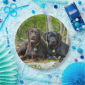 Assiettes En Carton Chiens Chiens Marionnettes Black Lab Chocolat Labr (Fête)
