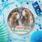 Assiettes En Carton Chiens de basset de Joyeux Noël (Fête)