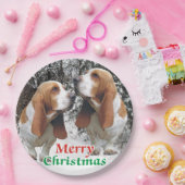 Assiettes En Carton Chiens de basset de Joyeux Noël (Fête)
