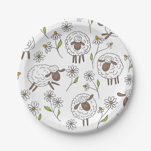 Assiettes En Carton Chiens de comptage sur blanc (Devant)