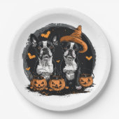 Assiettes En Carton Chiens de Halloween Boston Terrier (Devant)