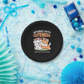 Assiettes En Carton Chiens de jeu avec Flower Crowns - Fun Spring Them (Fête)