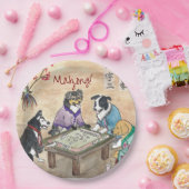Assiettes En Carton Chiens de Mahjong - (Fête)