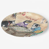 Assiettes En Carton Chiens de Mahjong - (Angle)