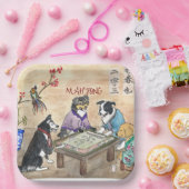Assiettes En Carton Chiens de Mahjong - (Fête)