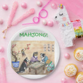 Assiettes En Carton Chiens de Mahjong - (Fête)