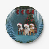 Assiettes En Carton Chiens de Noël amusants (Devant)