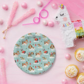 Assiettes En Carton Chiens de Noël en Motif d'Écharpes douillettes (Fête)