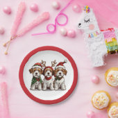 Assiettes En Carton Chiens de Noël Welsh Wire Fox Terrier (Fête)