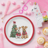 Assiettes En Carton Chiens de Noël Welsh Wire Fox Terrier (Fête)