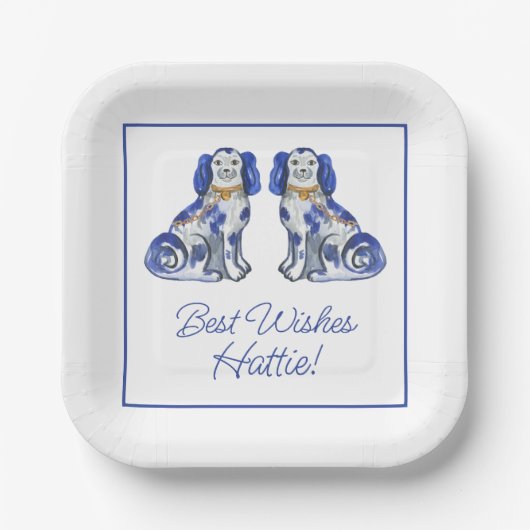 Assiettes En Carton Chiens de Staffordshire aquarelle (Recto)