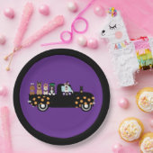 Assiettes En Carton Chiens D'Halloween Dans Un Camion De Ramassage (Fête)